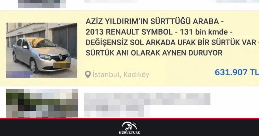 Aziz Yıldırım’ın “Sürttüğü Araba” Başlıklı Satış İlanı Gündem Oldu