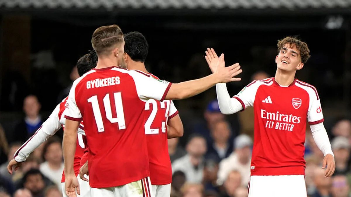 Arsenal ve Nottingham Forest Premier Lig maçından bir an