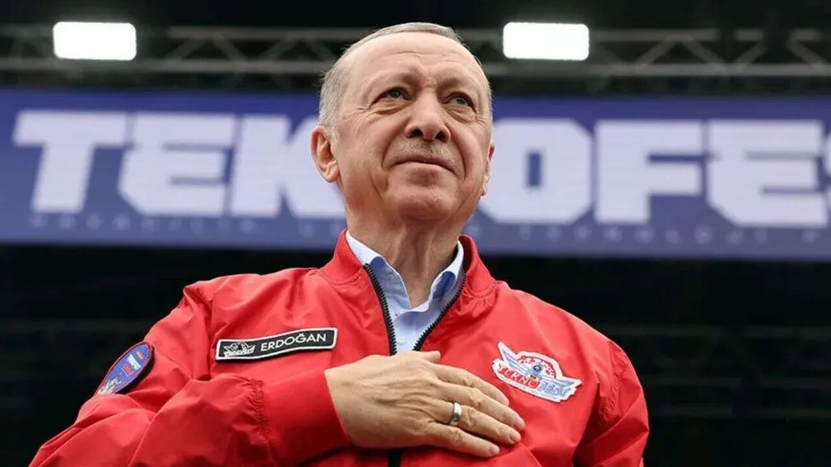 Cumhurbaşkanı Erdoğan TEKNOFEST Güneydoğu'da konuşma yaparken