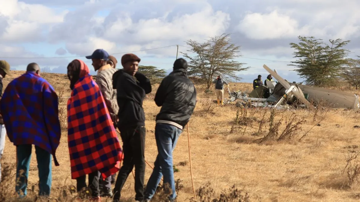 Kenya'da düşen eğitim uçağı kaza yeri