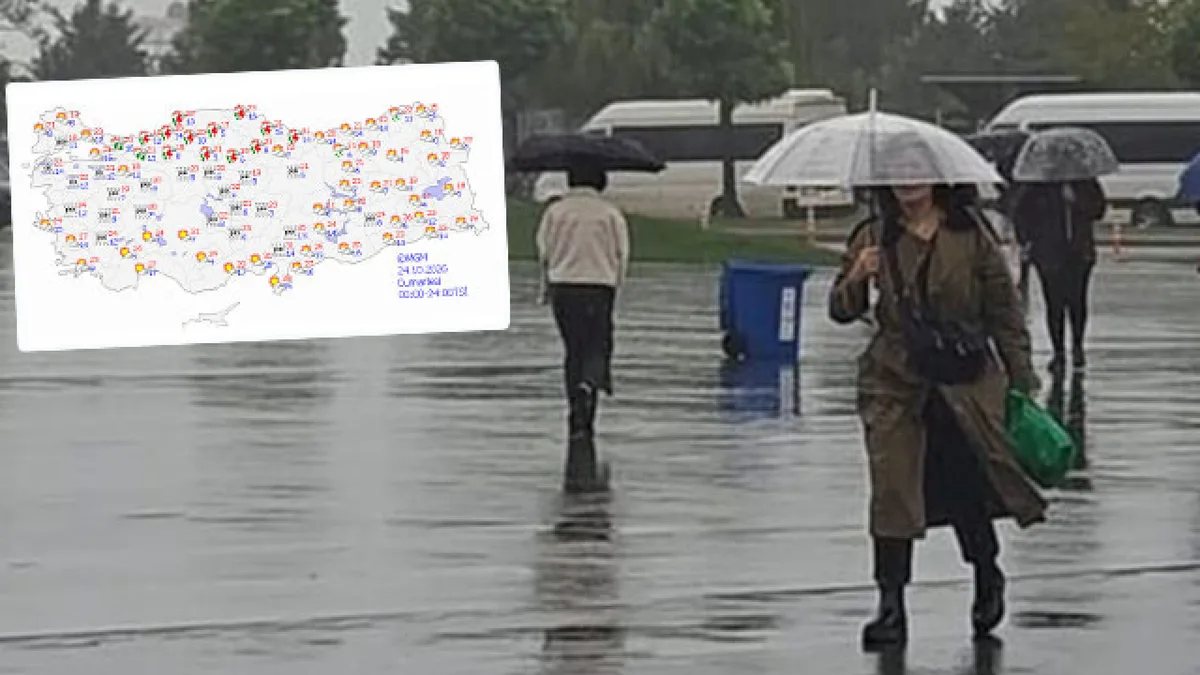 Yağmurlu ve bulutlu bir gökyüzü, hava durumu uyarısını temsil ediyor