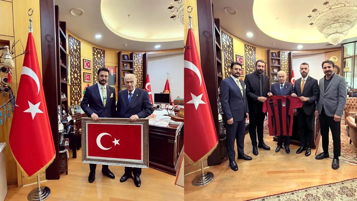 Vanspor FK yöneticilerinin Devlet Bahçeli'yi makamında ziyareti